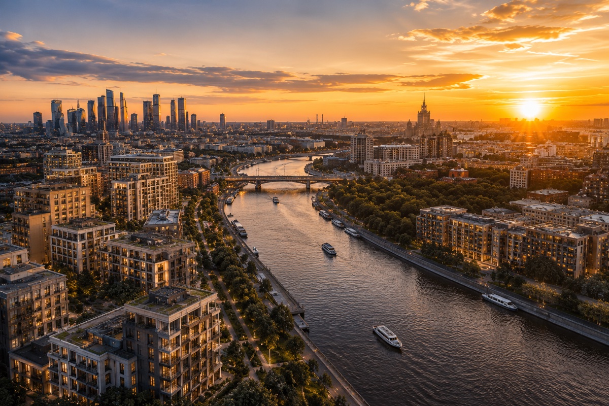 Панорама Москвы на&nbsp;закате